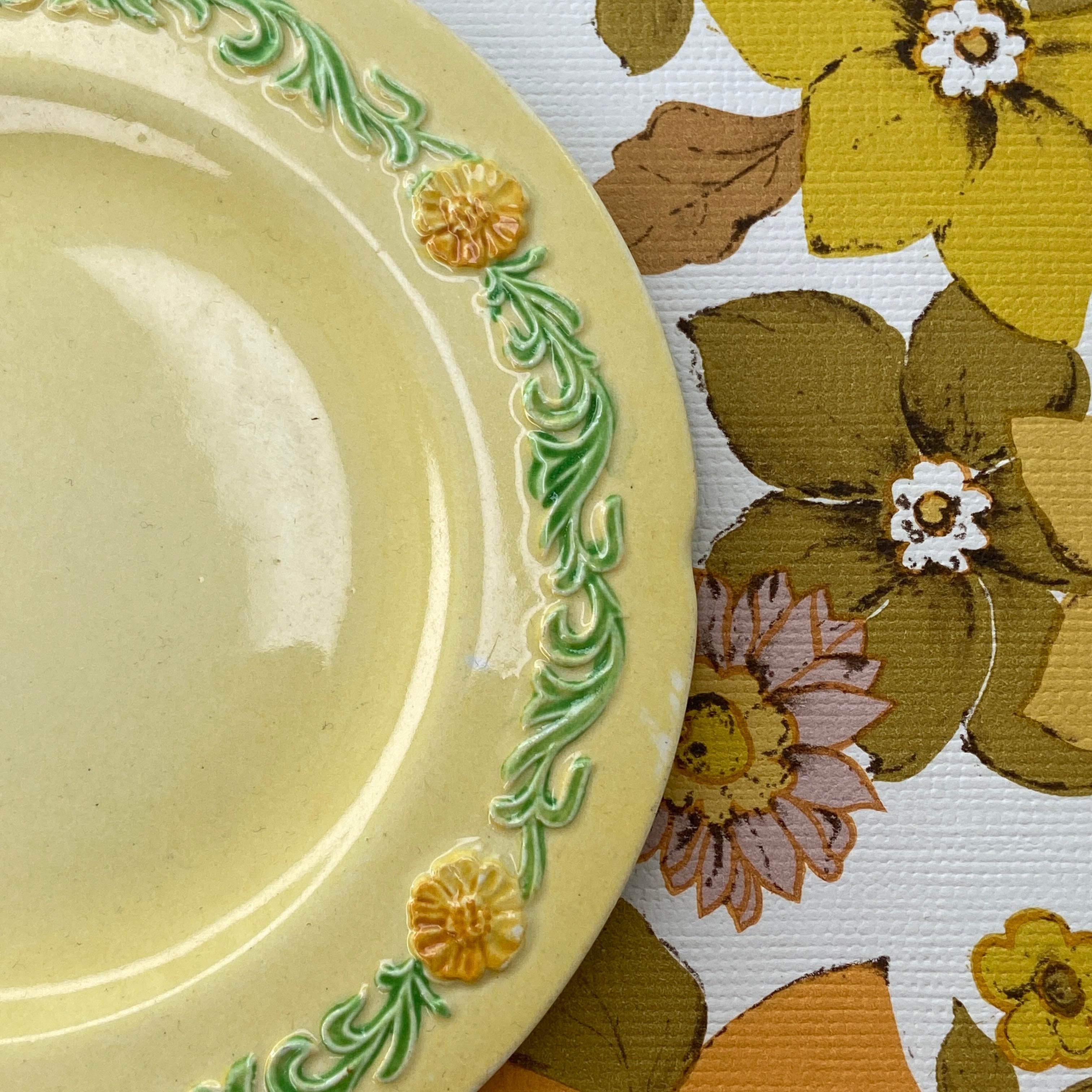 Pretty Yellow Carlton Ware Plate Australian