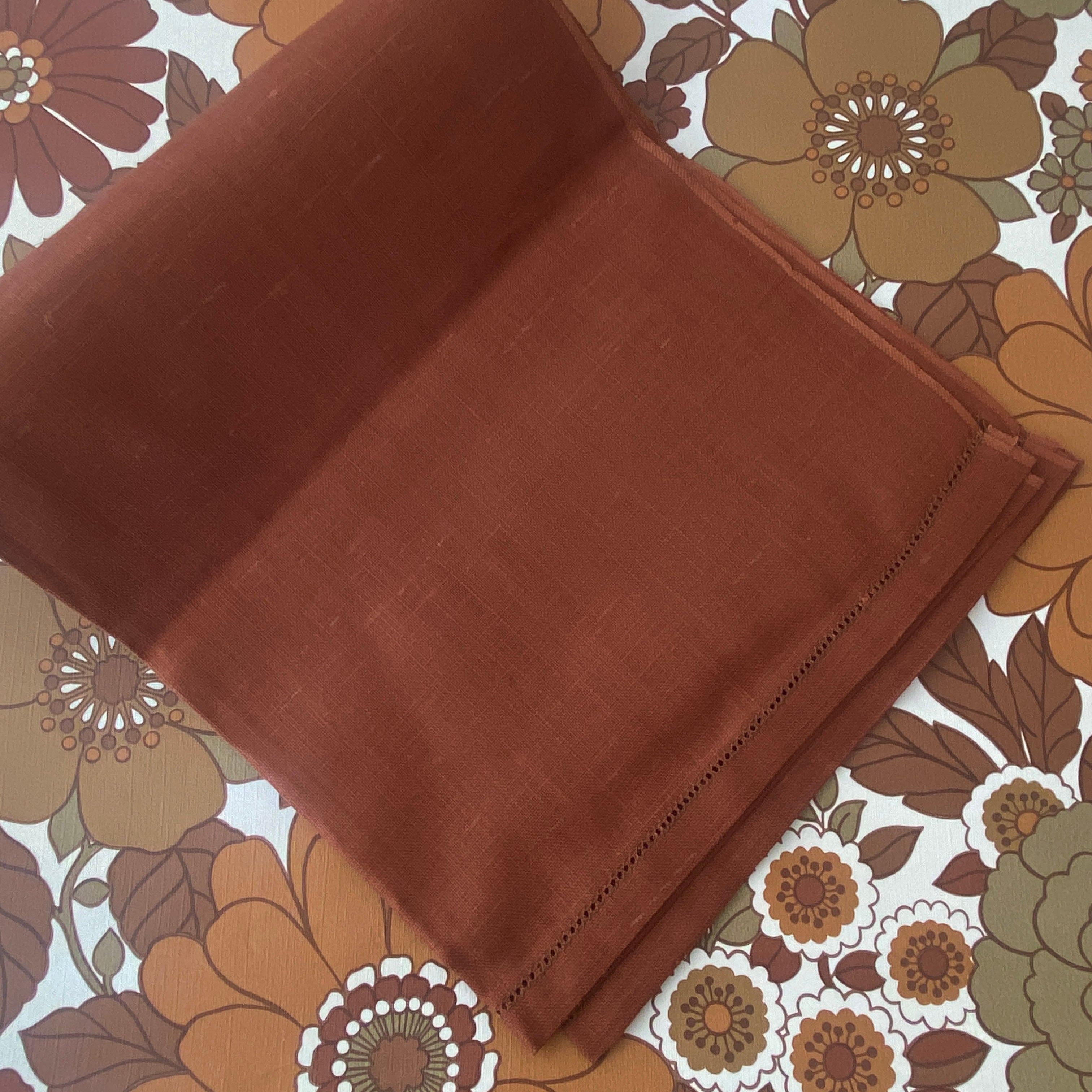 Pair BROWN Linen Collectable Tea Towel UNUSED