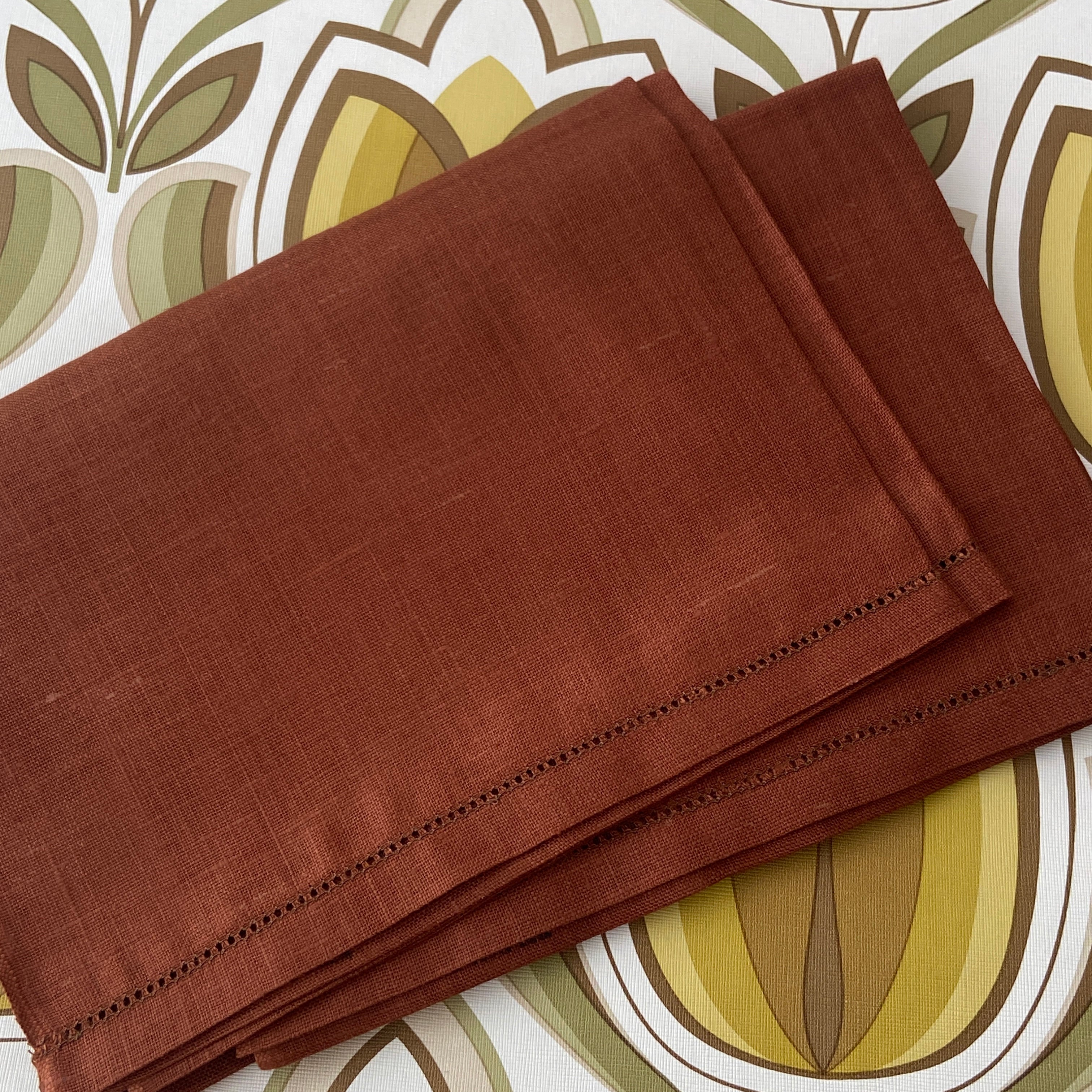 Pair BROWN Linen Collectable Tea Towel UNUSED