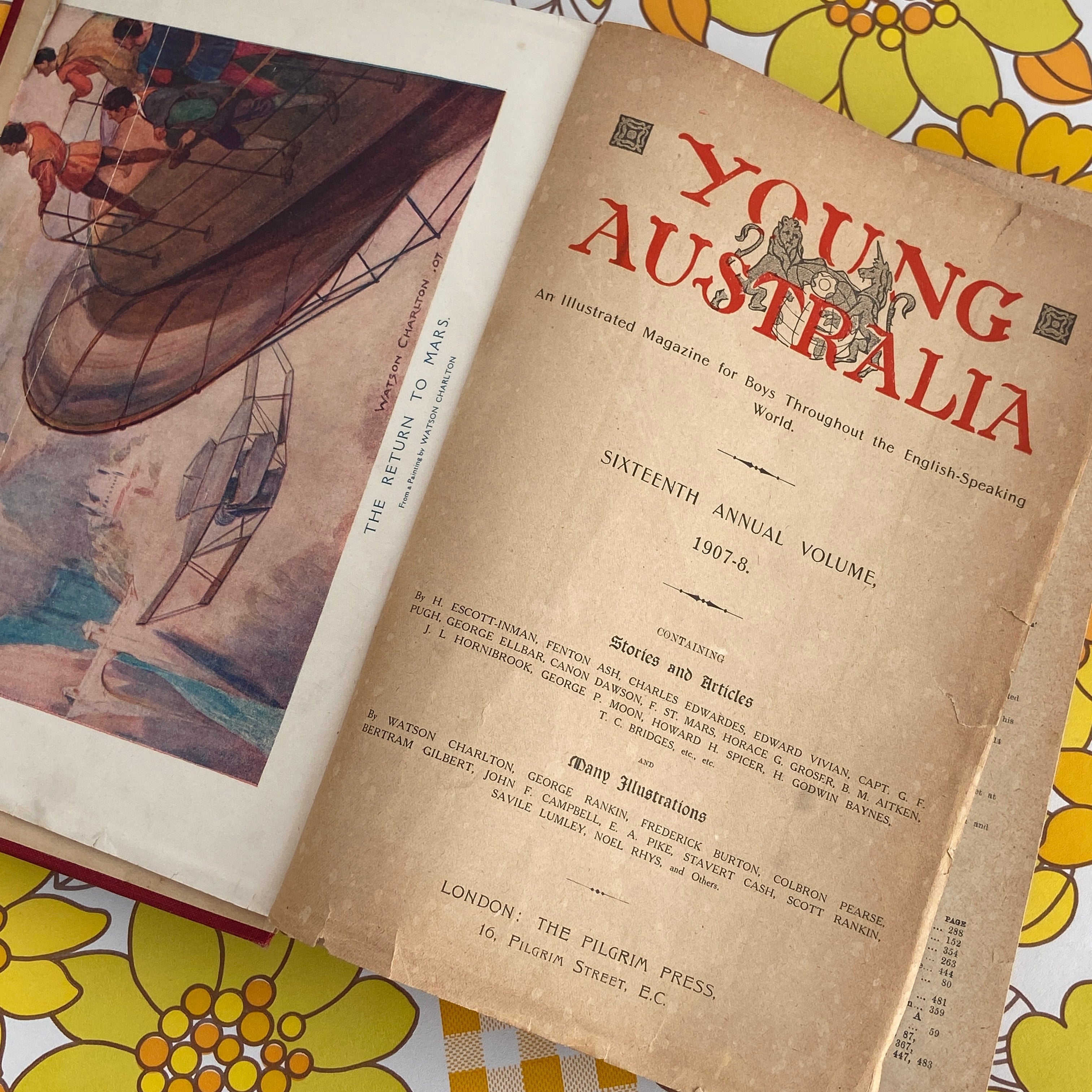1908 Young Australia BOOK Large Illustrated Boys Magazine DISPLAY