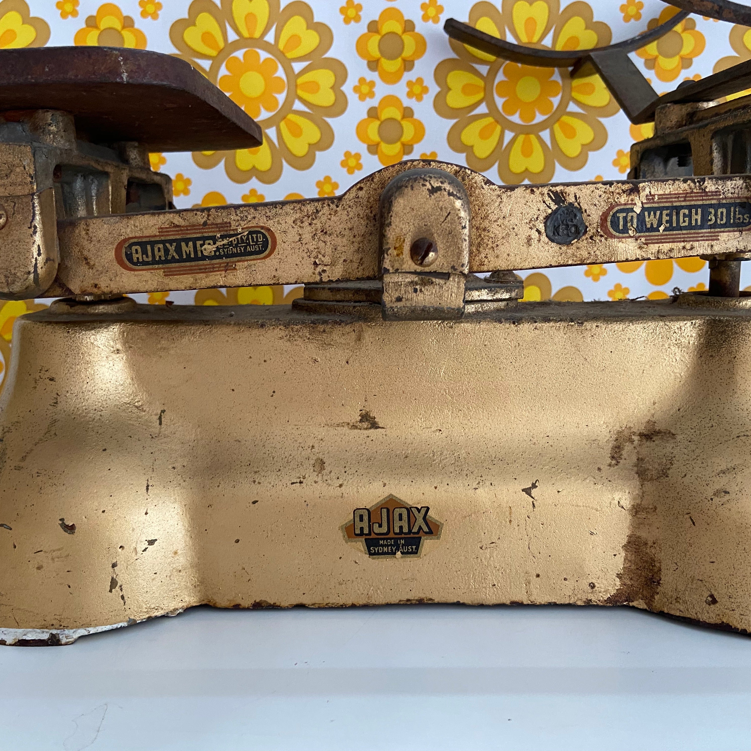 RARE Ajax Scales Cool Kitchen Display VINTAGE Farm House