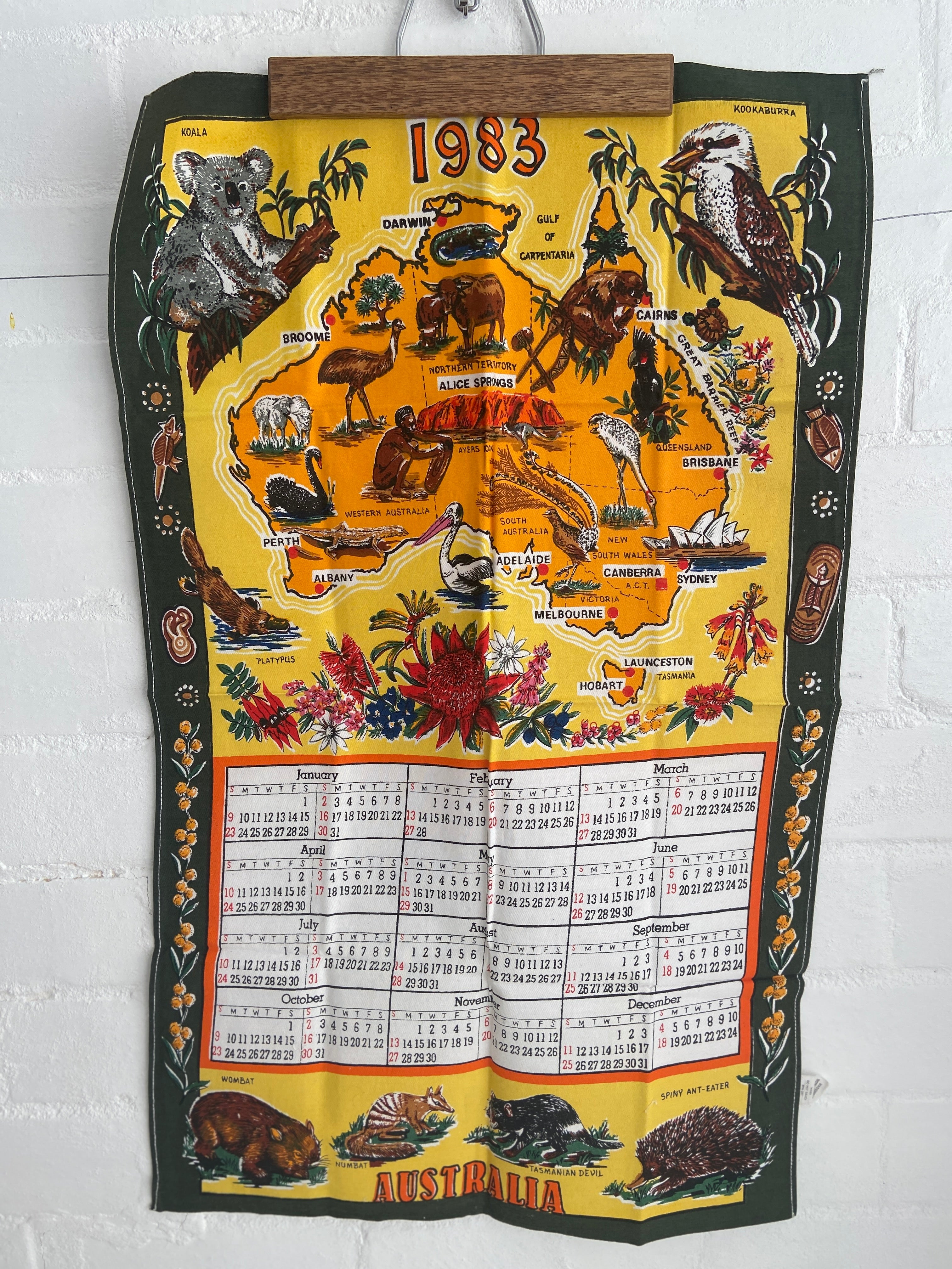 1983 Vintage Tea Towel RETRO Kitchen Craft