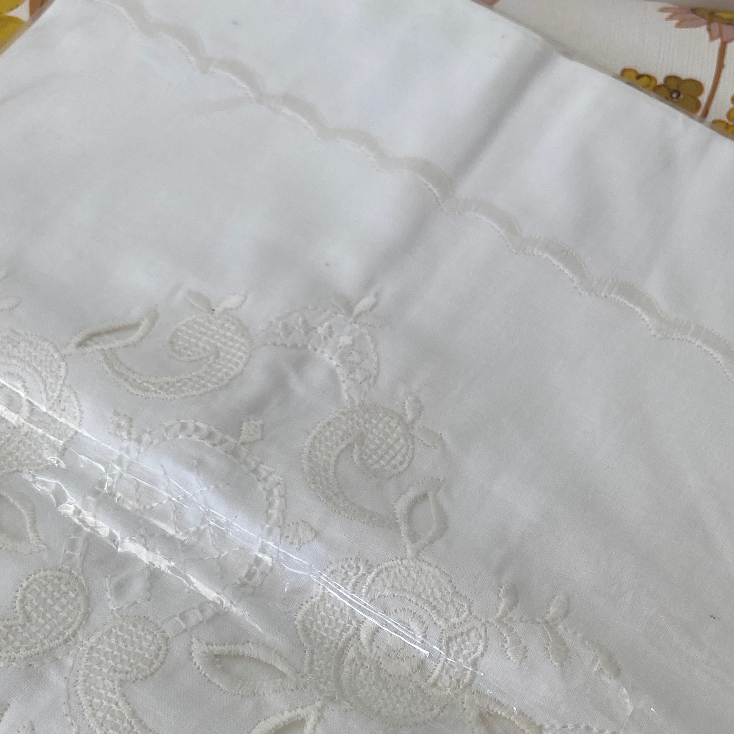 PAIR of Embroidered Pillow Cases UNUSED Vintage