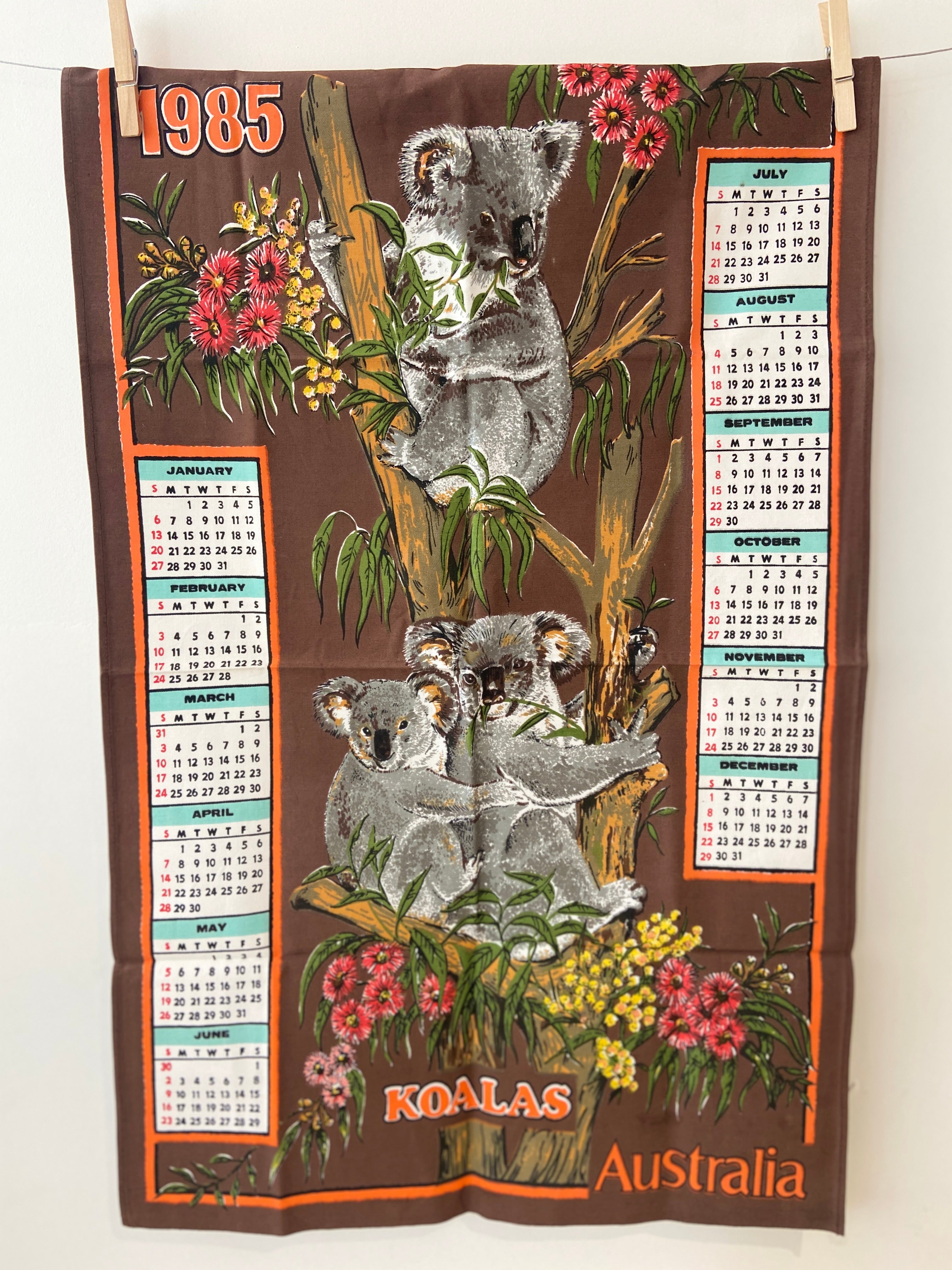 1985 Vintage Cotton Koala Tea Towel