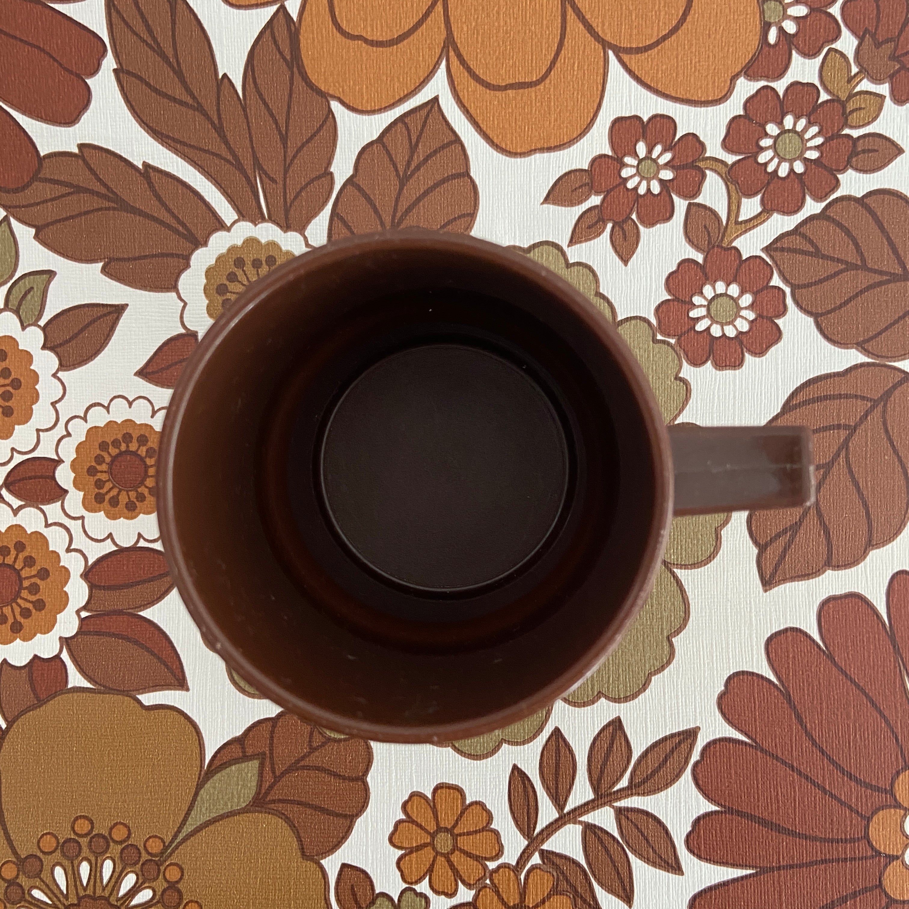 TUPPERWARE Retro Cup Caravan Camping VINTAGE 70's Brown