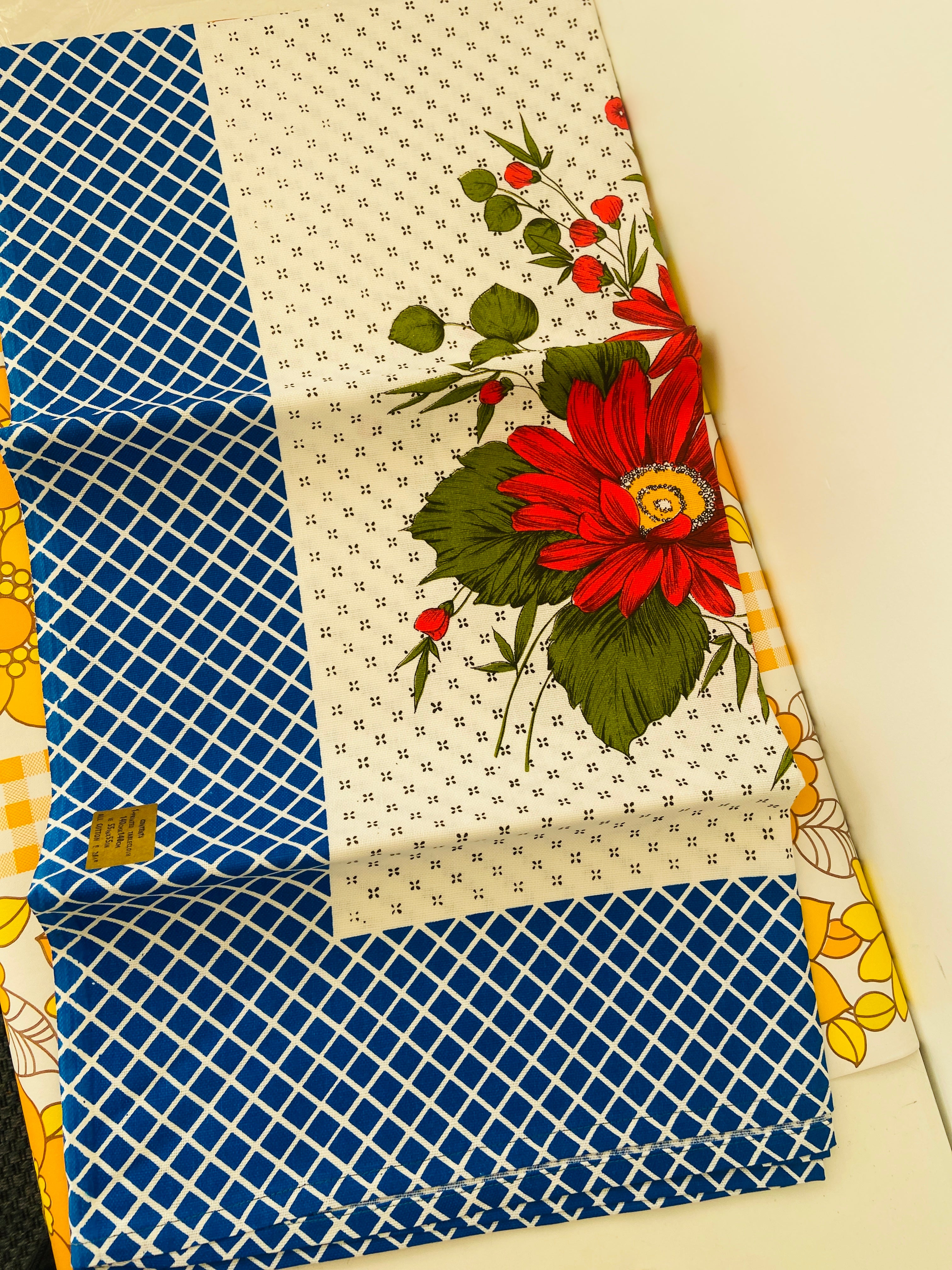All Cotton Unused Vintage NOS Table Cloth