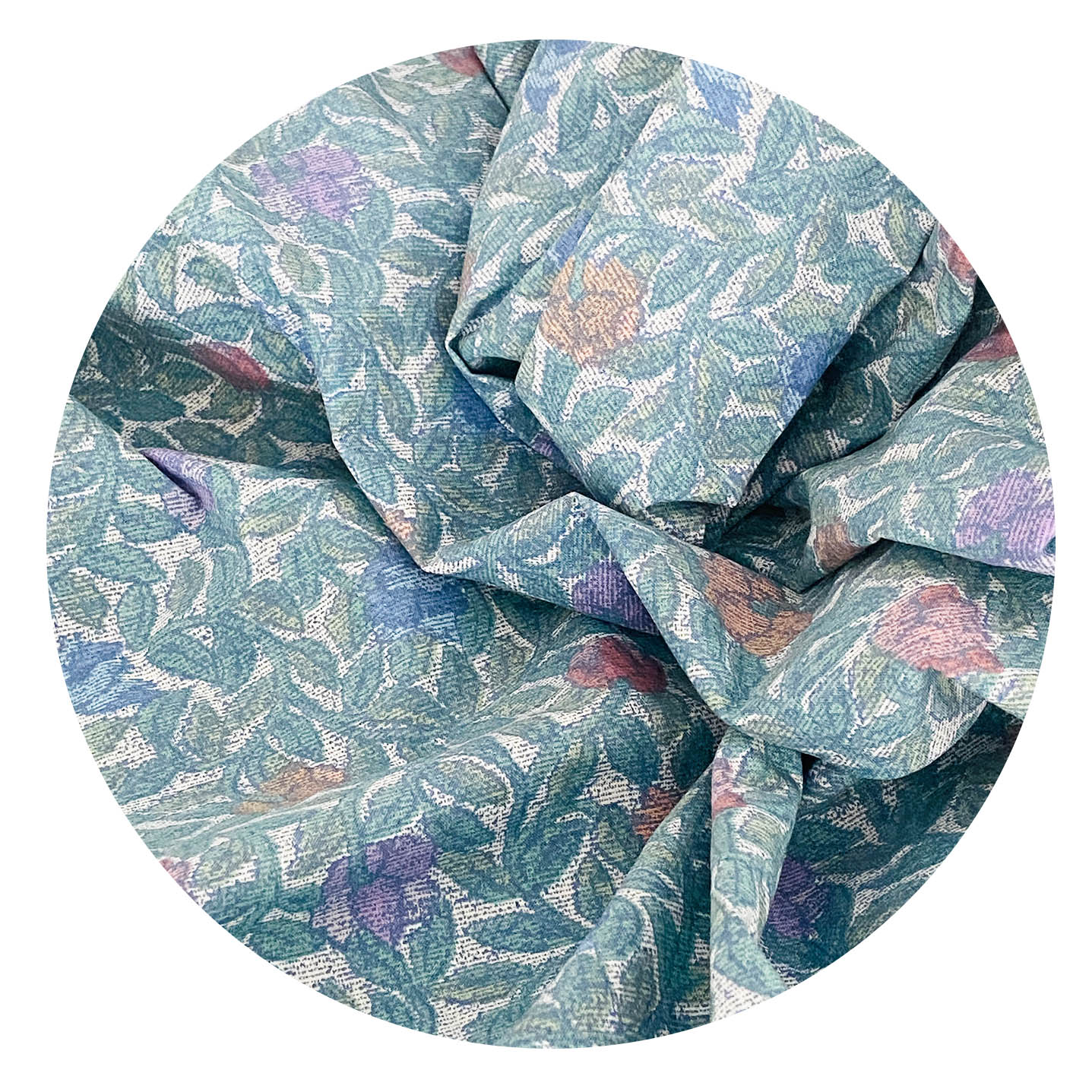 VINTAGE Sheet Blue Floral UNUSED Crisp New Fabric