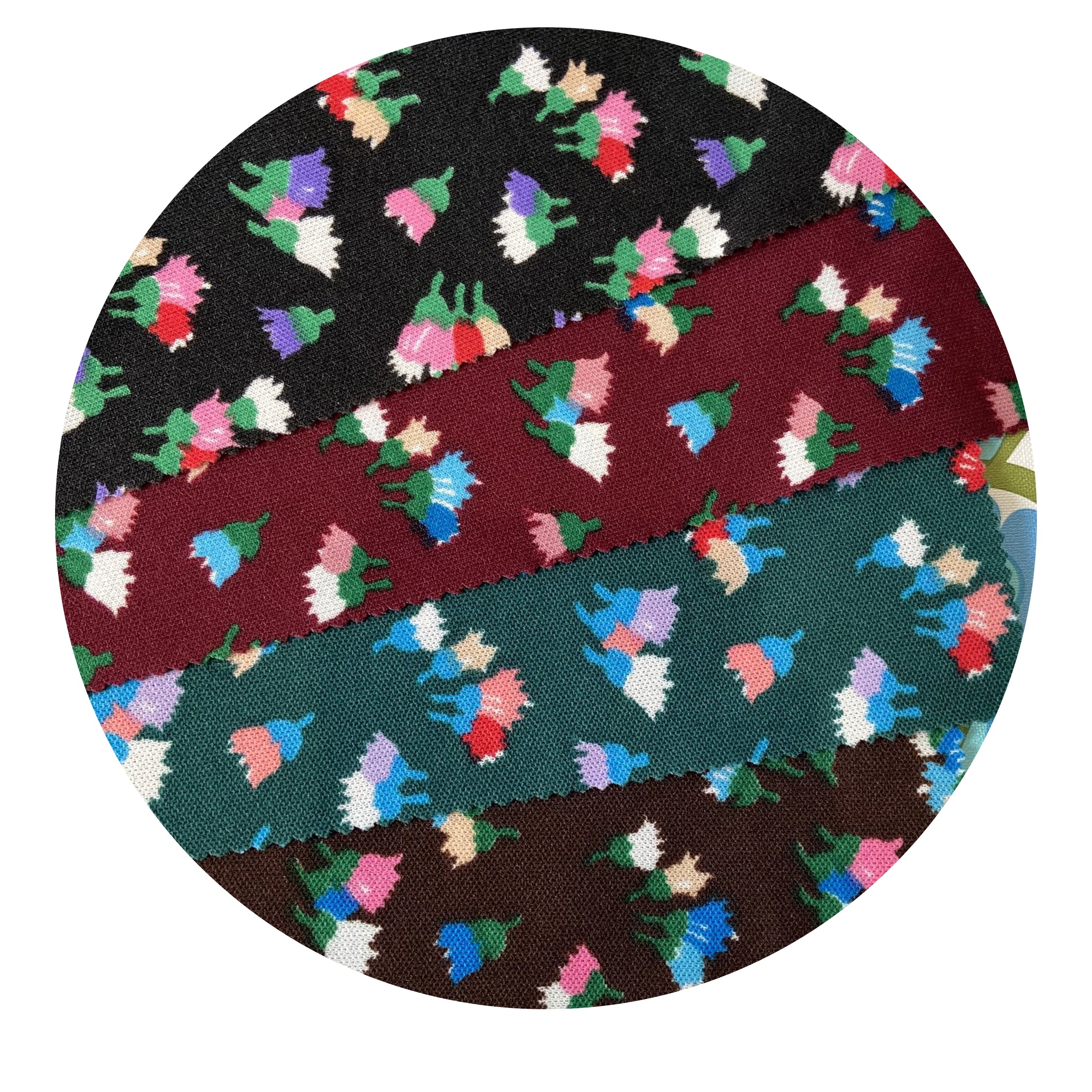 Vintage SAMPLE ~ Floral Fabric Several Colours RETRO Print