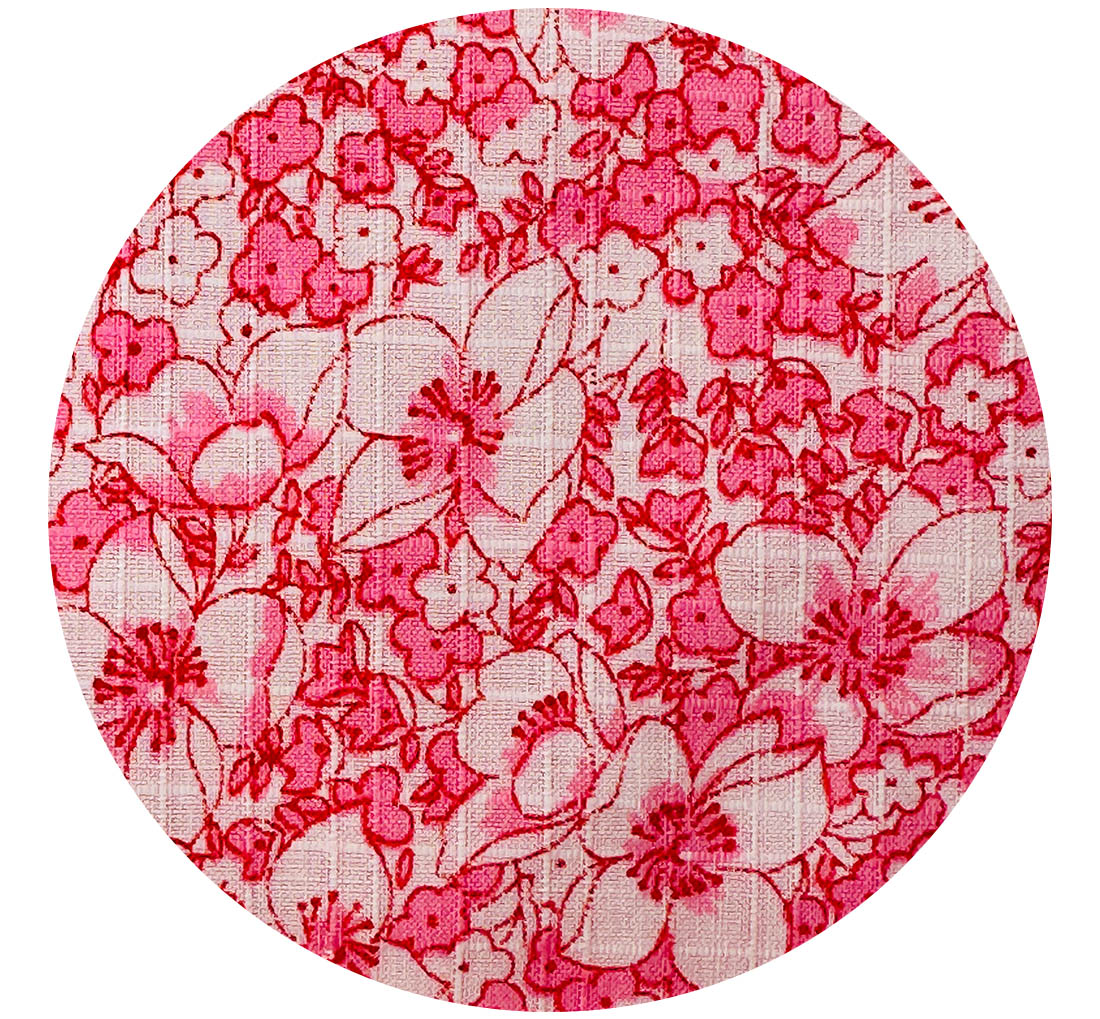 320cms Beautiful Pink Floral Cotton Fabric VINTAGE