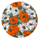 140cms Pretty Floral Fabric Green & Orange