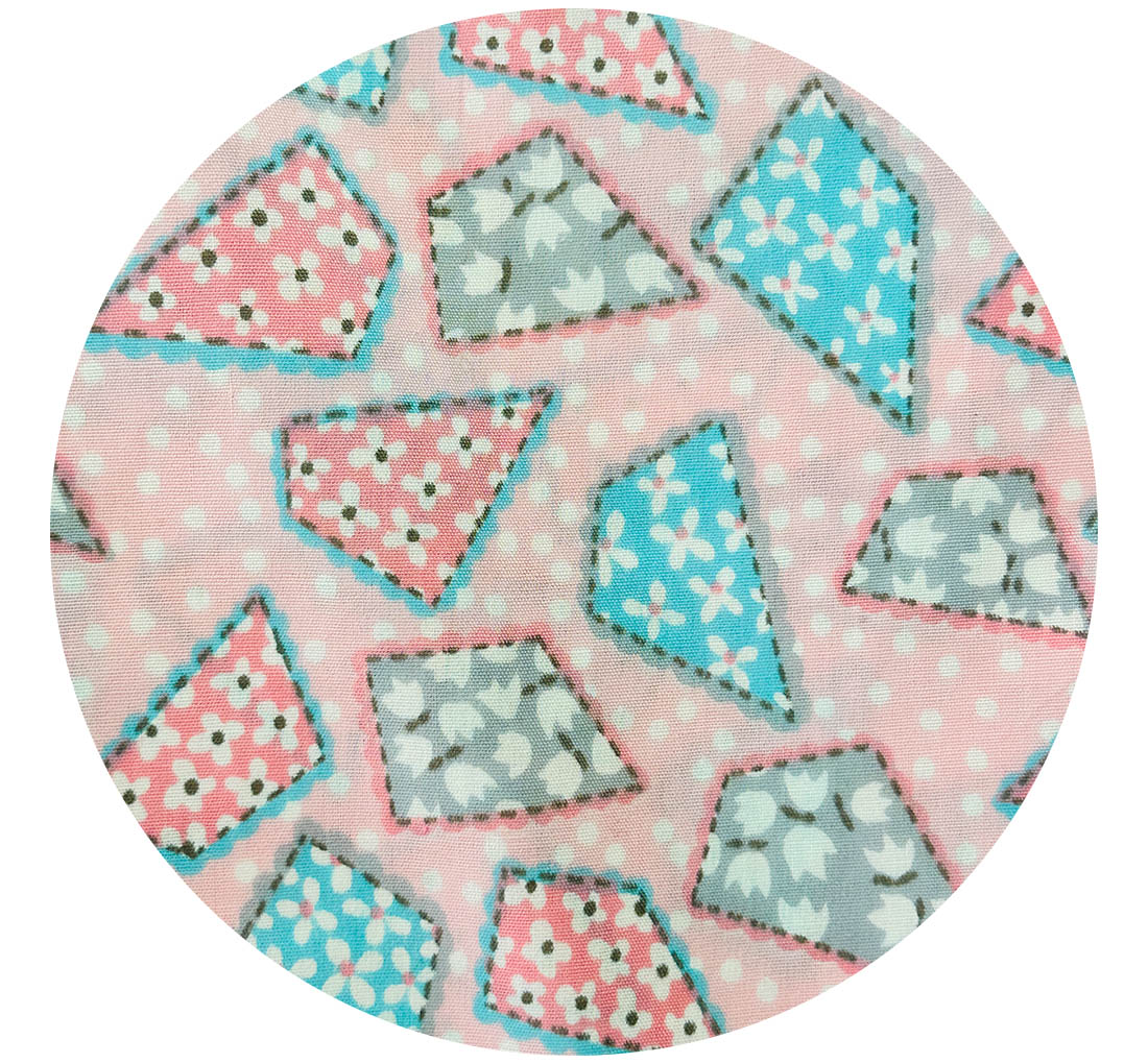 180cms Vintage Fabric Pastel Pink & Blue Floral