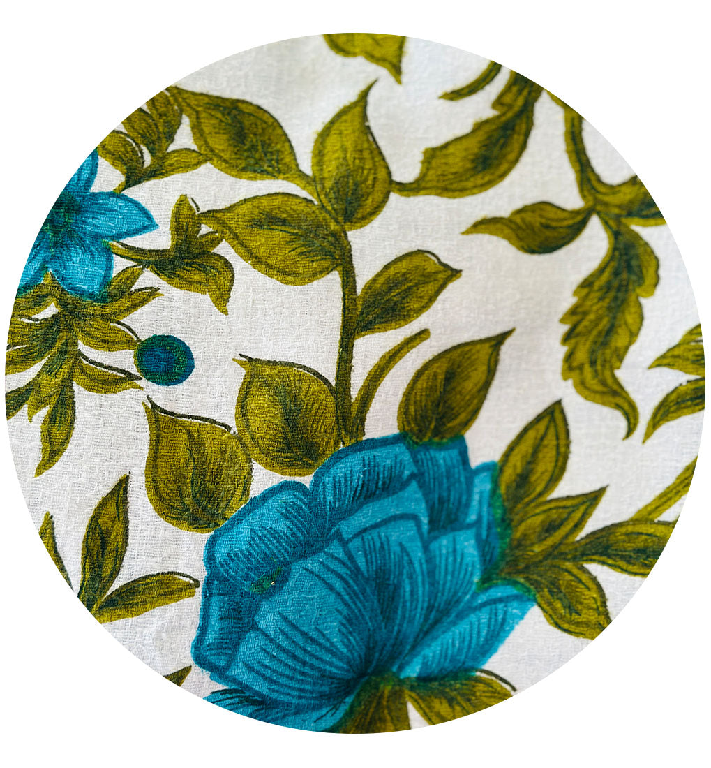 120cm Vintage Texstyle Barkcloth Floral Fabric