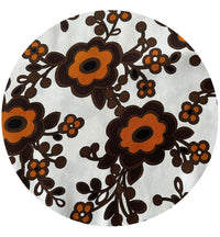 170cm Brown & Orange Retro Floral Vintage Fabric