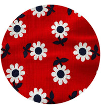 200cm Vintage Red Daisy Cotton Fabric