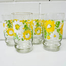 Four Sweet Floral Vintage Glasses