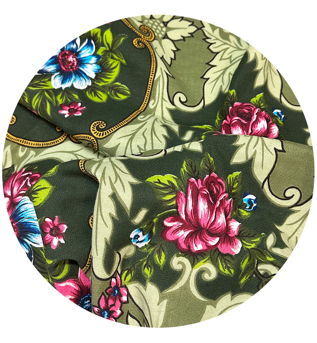 Cretonne Denise Stampa A Mano Fabric VINTAGE