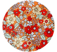 Sold by the Metre Orange Modern Floral Cotton