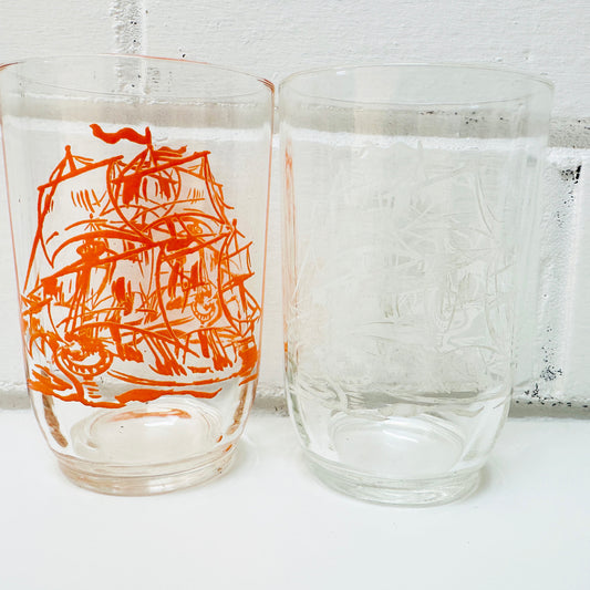 Vintage Ships Collectable Glasses