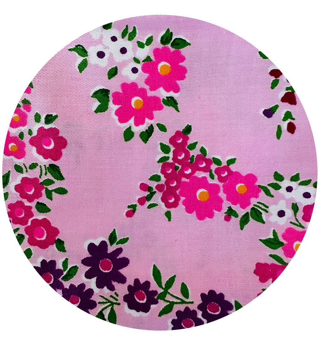 350cms Sweet Vintage Pink Floral Cotton Fabric
