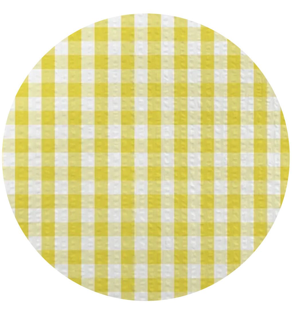 Seersucker Yellow Gold Gingham Cotton Fabric