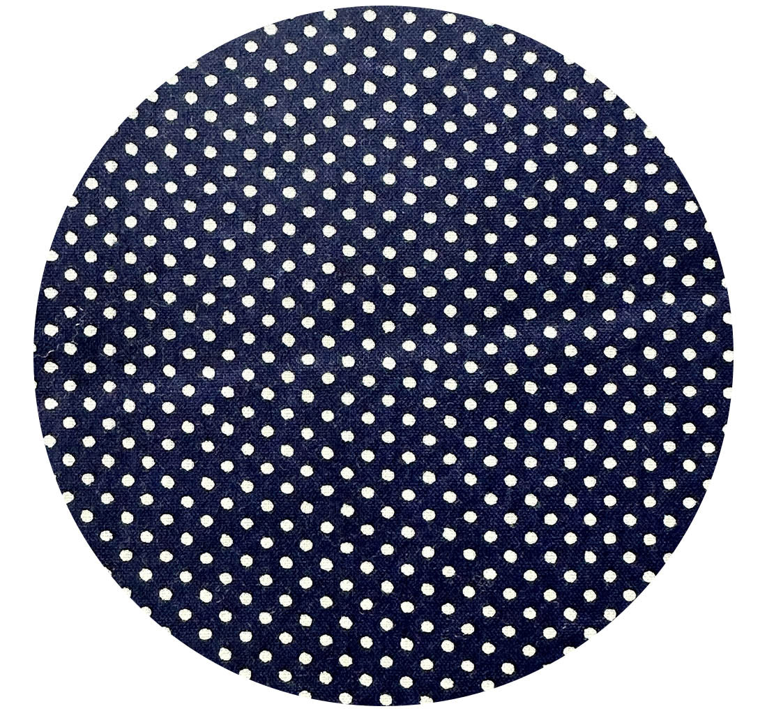 310cms Navy Blue Polka Dot Fabric