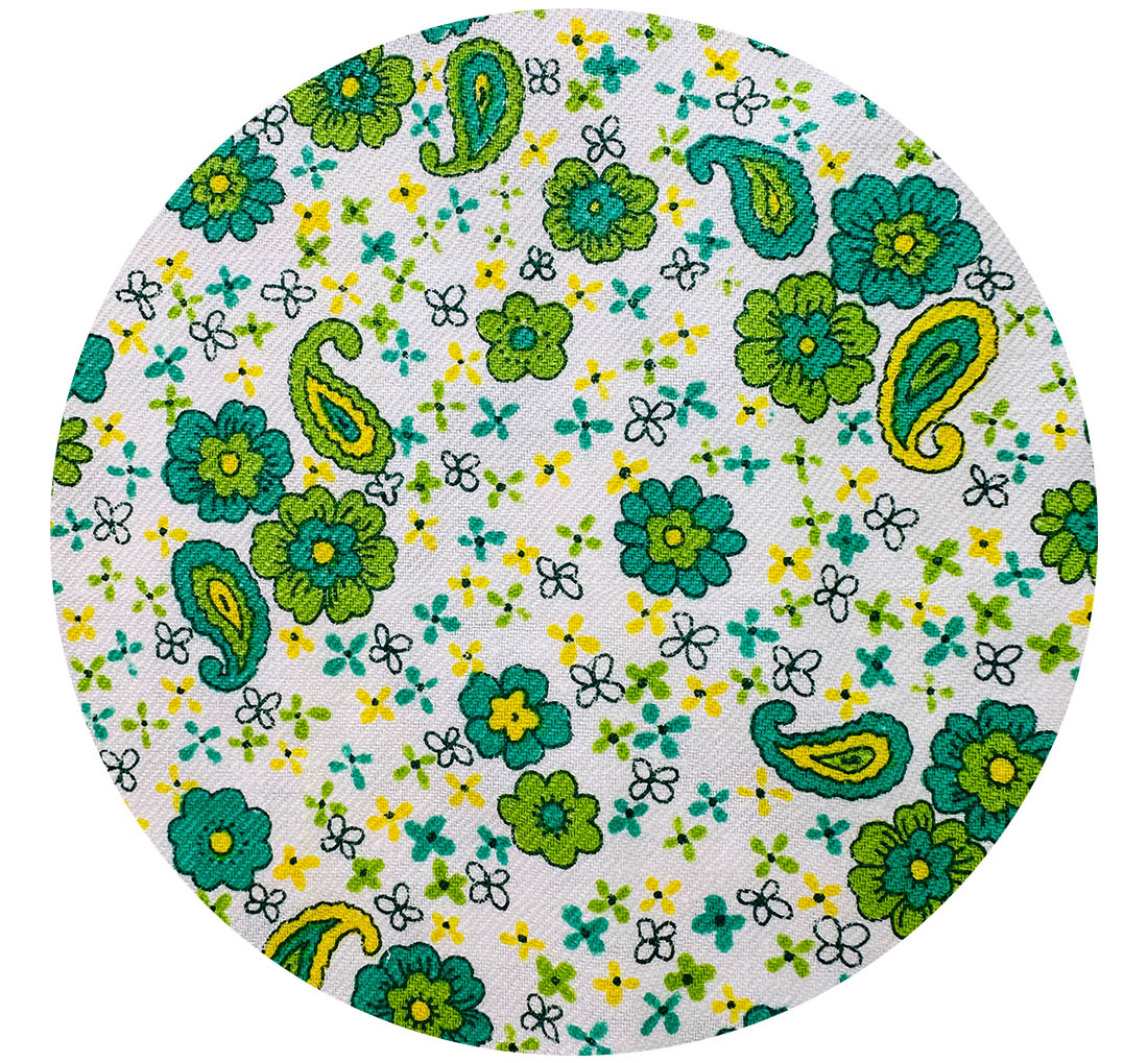 100cms Adorable Vintage Green Floral Fabric