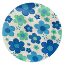 220cms Retro Blue Flower POWER Fabric Vintage