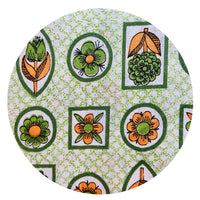240cms Vintage Cotton Farbic Green & Orange Print