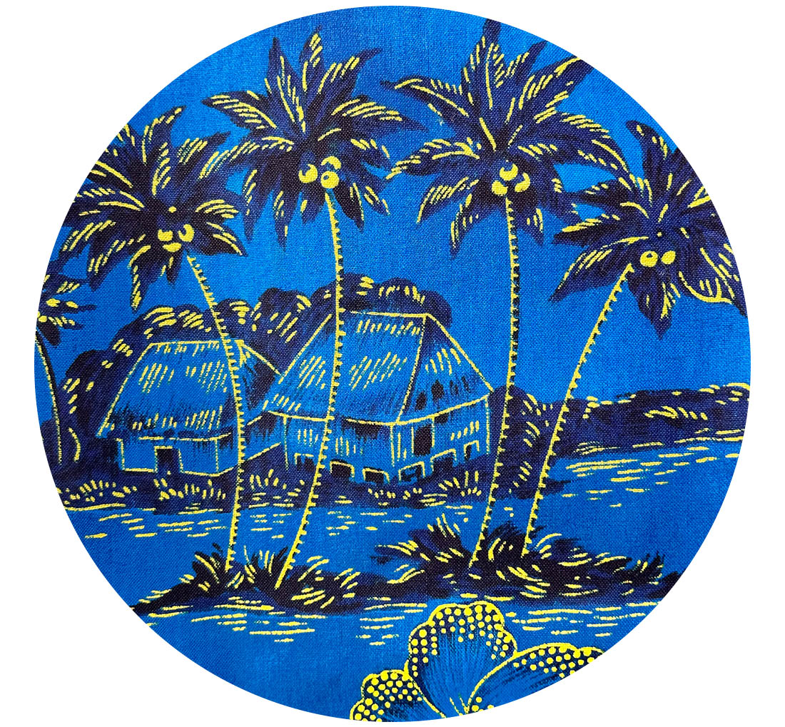 240cms Retro Blue Palm Trees VERY COOL