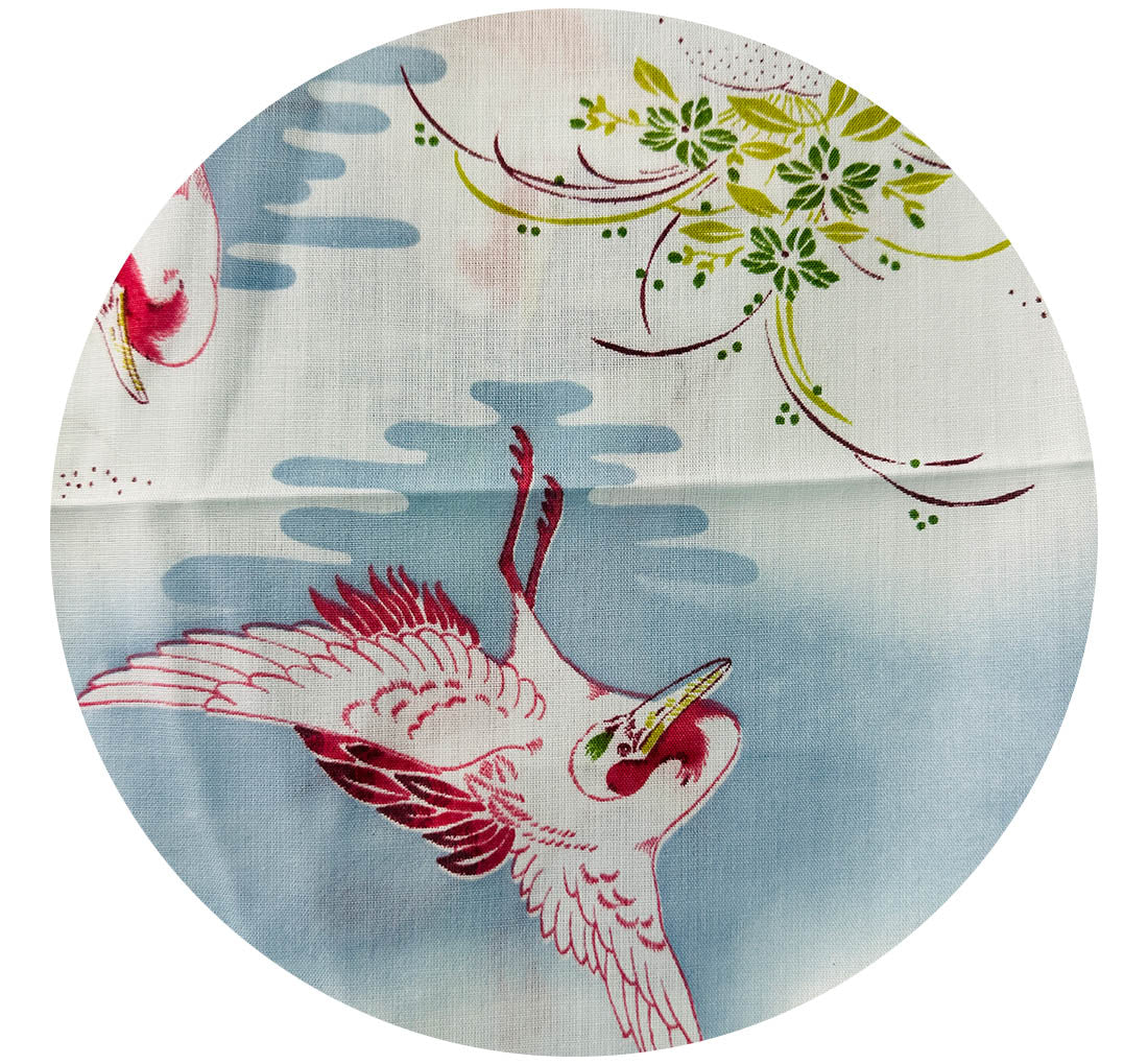 420cms Birds Blue & Red Fabric