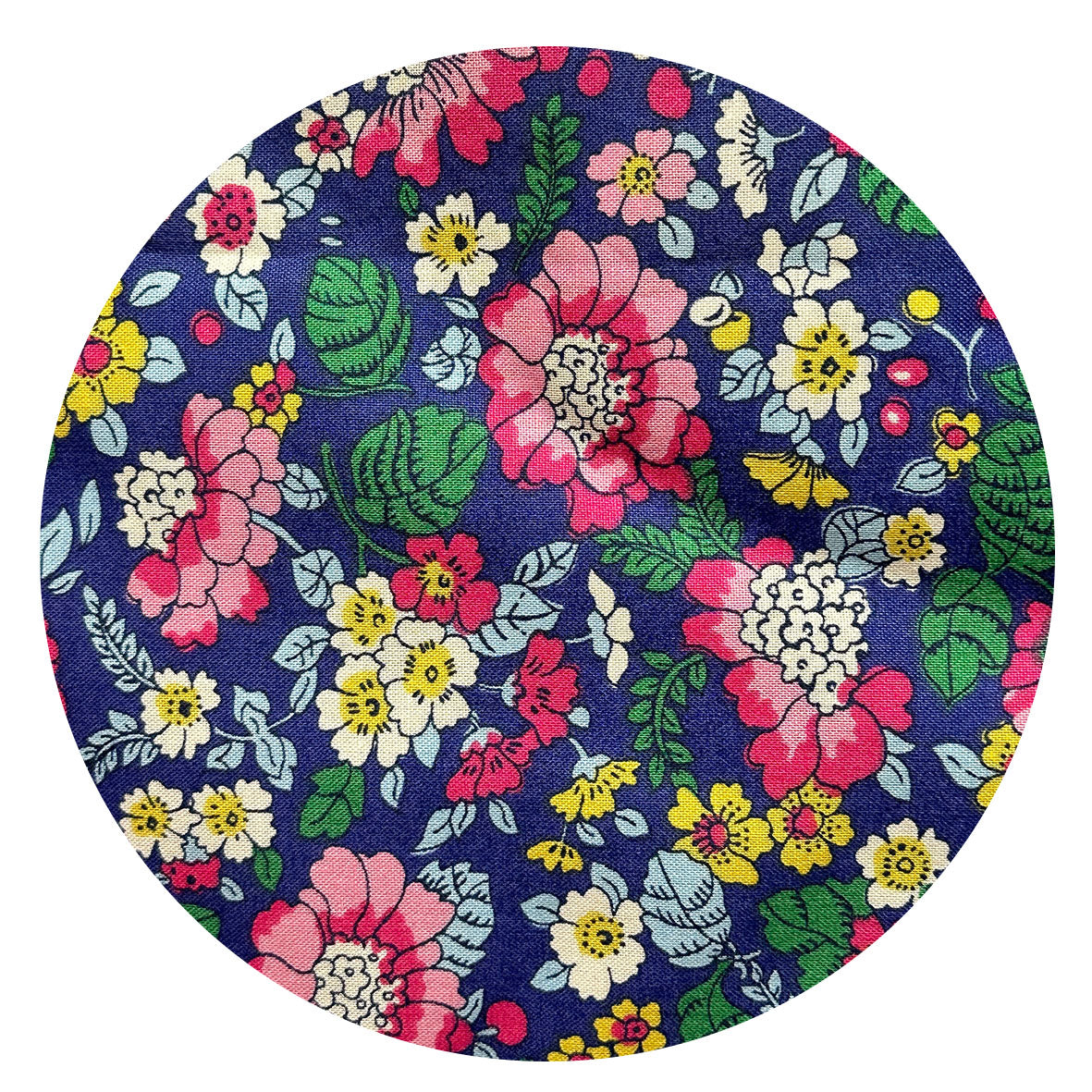 140cms Stunning Cotton Fabric Blue & Pink Floral