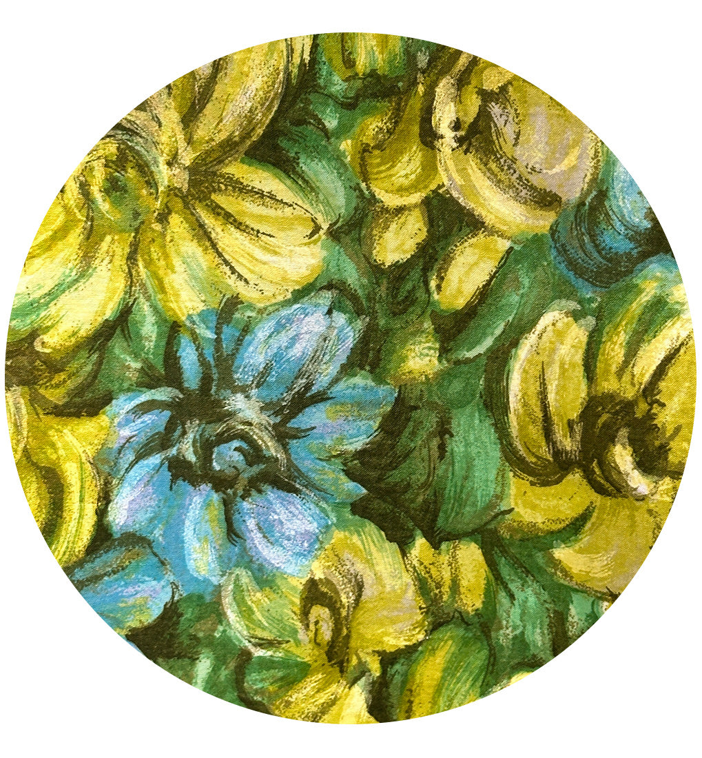 300cms Lovely Green & Blue Large Florals