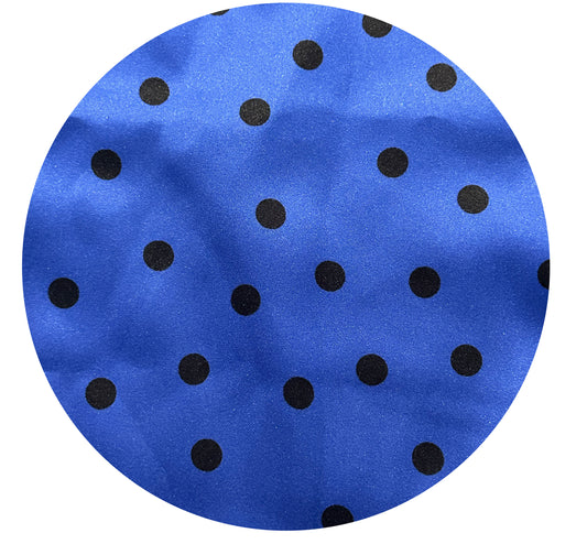 290cms Vintage Nylon Blue Polka Dot Fabric