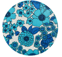 350cms STUNNING Blue Floral Vintage Cotton Fabric