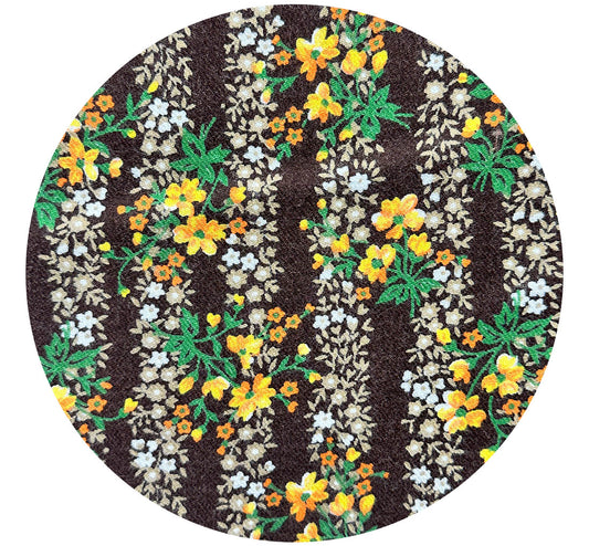 220cms Pretty Brown Floral Vintage Fabric