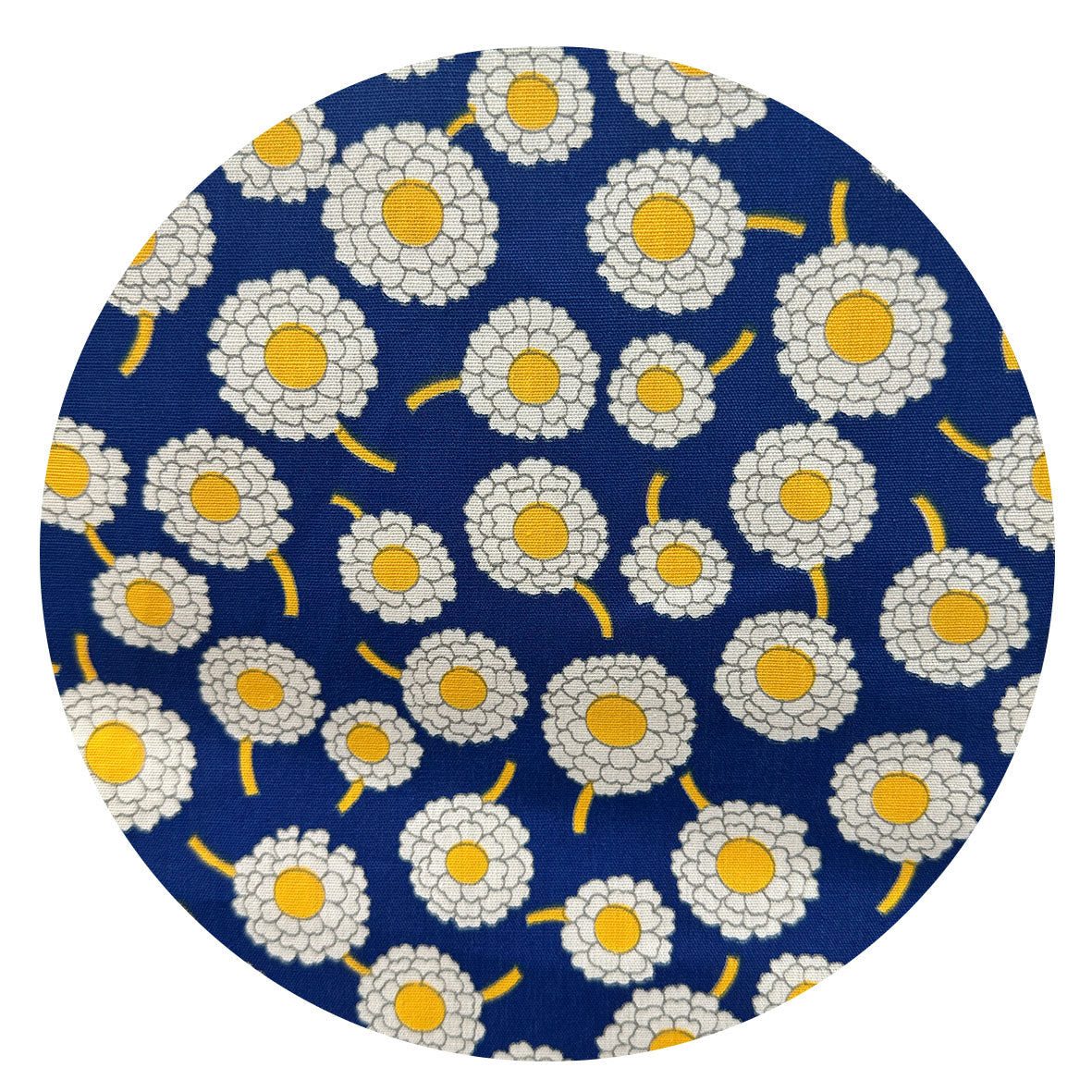 120cms All Cotton VINTAGE Floral Blue & Yellow Fabric