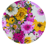 150cms Modern Bright Pink & Yellow Floral Fabric