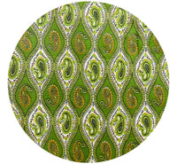 110cms Vintage Green Paisley Fabric