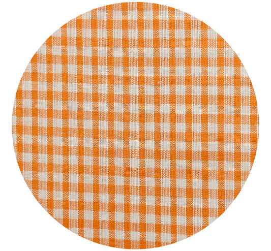 240cms Marked JAPAN Vintage Apricot Gingham COTTON