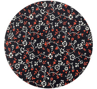 110cms Pretty Black Floral Cotton Fabric