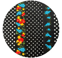 170cms FUN Vintage Black Florals