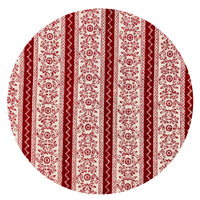 220cms. Sweet Vintage Red Cotton Floral Fabric Stripes