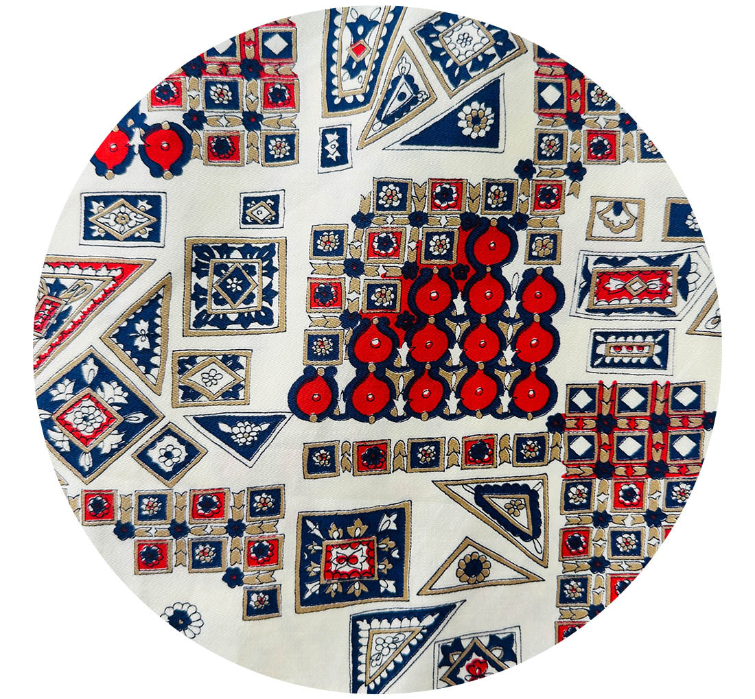 265cms Abstract Vintage Cotton Fabric