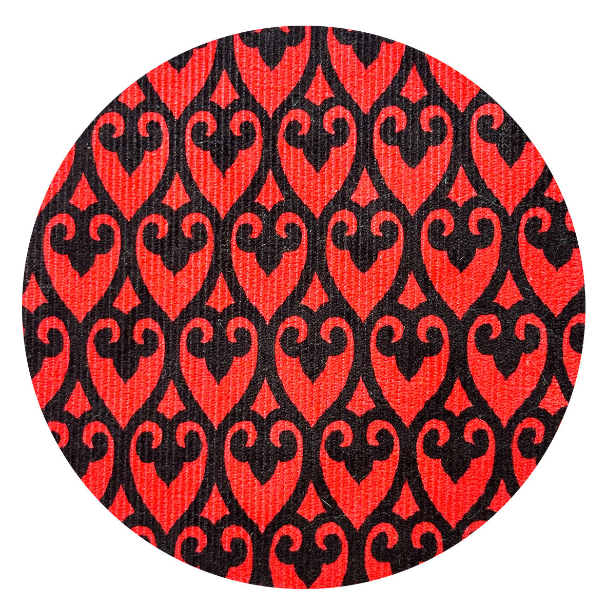 120cms Beautiful Black & Red Cord Fabric