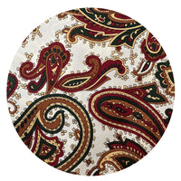 140cms Brown Paisley Silky Fabric