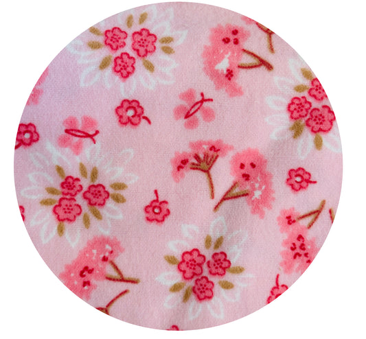 290cms Sweet Vintage Flannelette PINK Floral Fabric