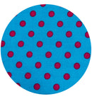 280cms Modern Blue & Pink Polka Dot Fabric