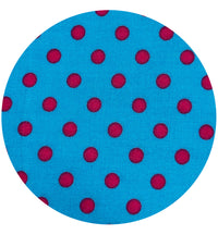 280cms Modern Blue & Pink Polka Dot Fabric