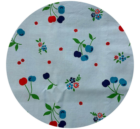 150cms SWEET Vintage Cotton Fabric Blues