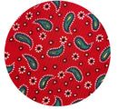 200cms Red Paisley Nylon FABRIC Vintage